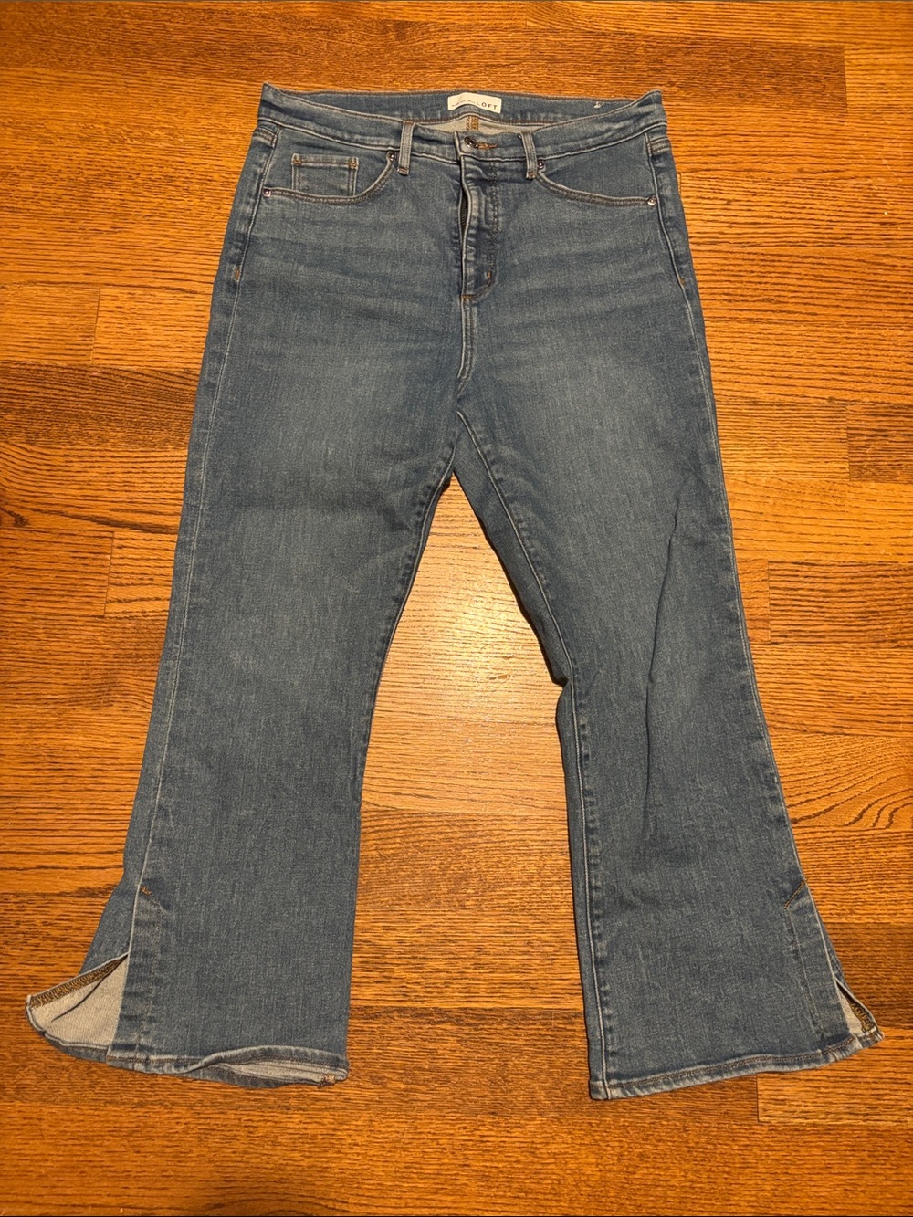 Loft Kick Crop Split Hem Jeans